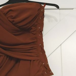 Strapless Brown Bustier Corset Top Small